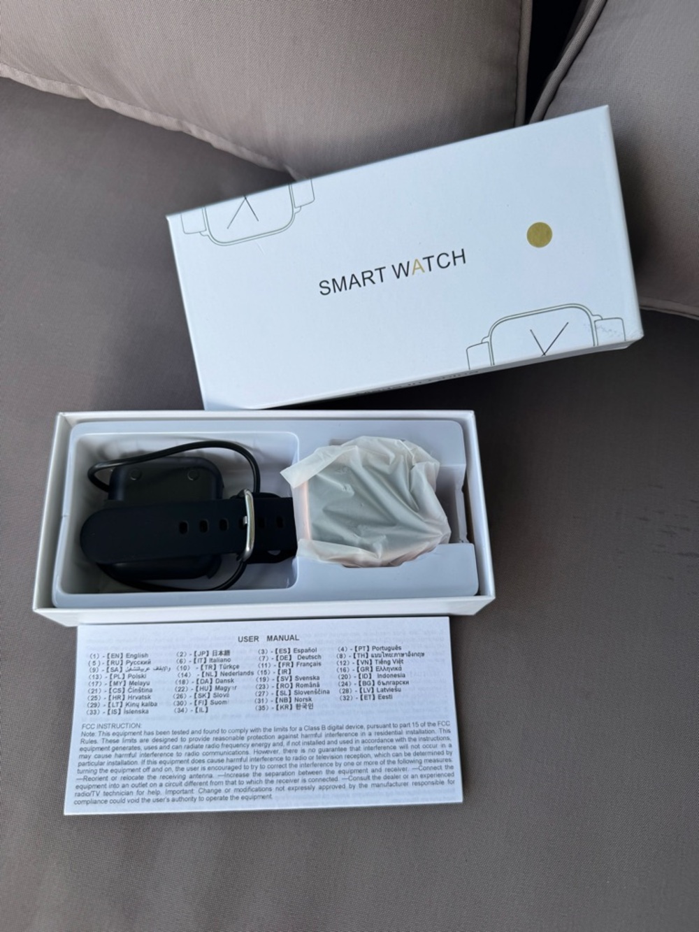 Black Smart Watch with Silicone Band - Unbranded